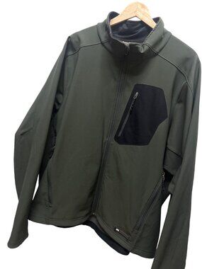 REI Green and Black Full Zip Softshell Outdoor Jacket